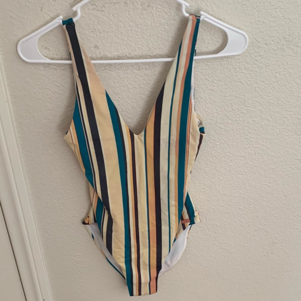 roxy striped one piece swimsuit